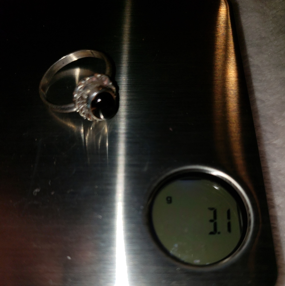 SS black stone ring - Picture 2 of 5